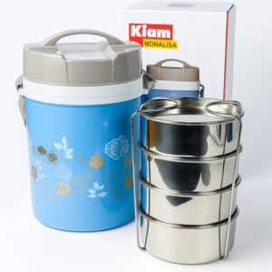 Kiam Lunch Pot 4 Bati Monalisa Steel Hot Tiffin Carrier