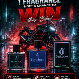 Buy any one fragrance and win a bike.