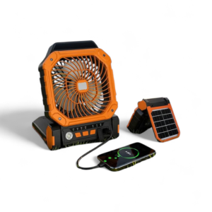 Solar Rechargeable Multi-Function Fan with LED Light & Power Bank