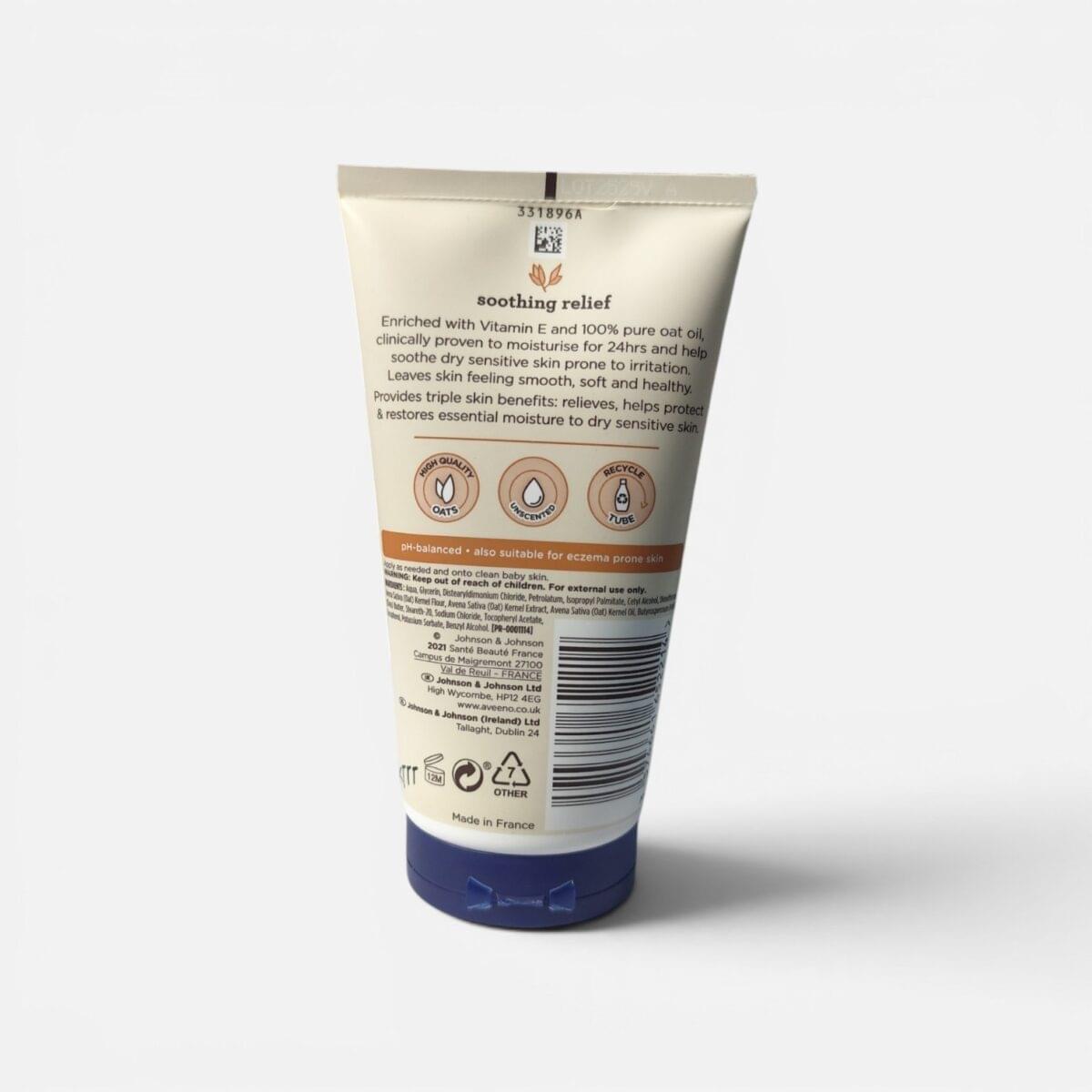 Aveeno Baby Soothing Relief Emollient Cream 150ml for Dry & Sensitive SkinCream – 150ml - Image 2